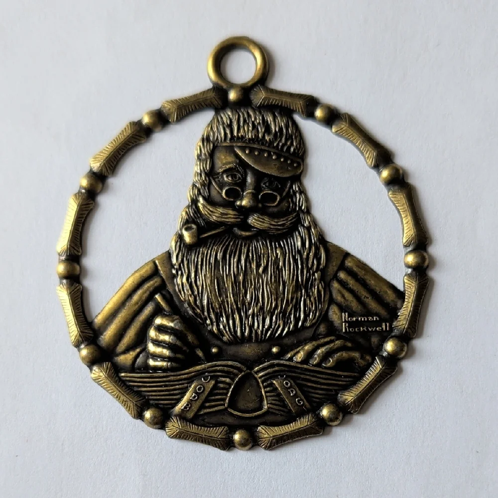 Vintage Normal Rockwell Design Santa Claus Ornament